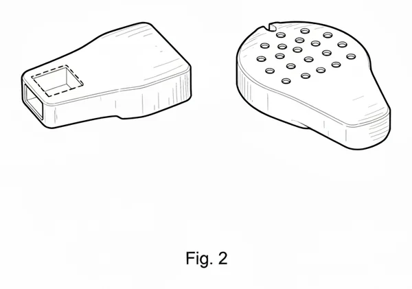 Patent drawing of a pour tab and a sprinkle tab